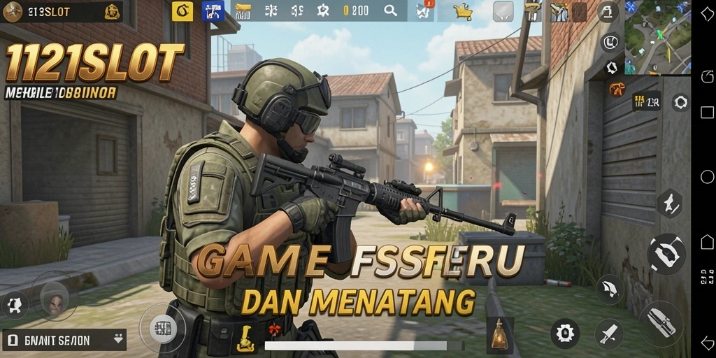 Tangkapan layar gameplay 1121SLOT yang menampilkan aksi tembak-menembak yang intens.