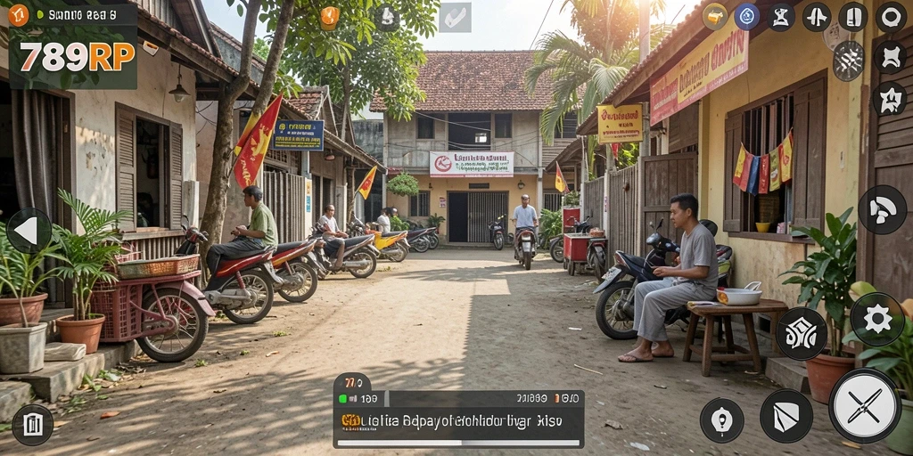 Gameplay 789RP menampilkan interaksi karakter dalam simulasi kehidupan.