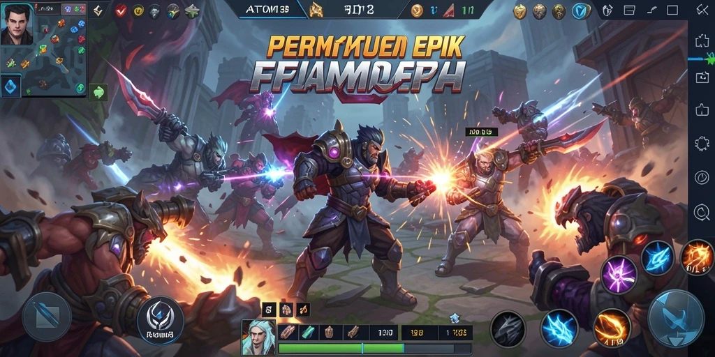 Screenshot gameplay ATOM138 menampilkan aksi seru dalam pertarungan MOBA.