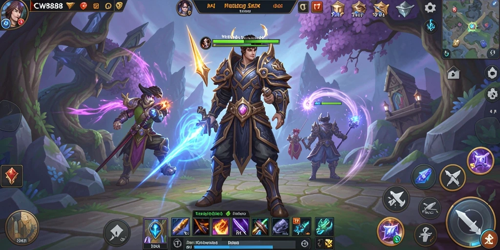 Tangkapan layar utama CW8888 menunjukkan aksi seru dalam game MMORPG.