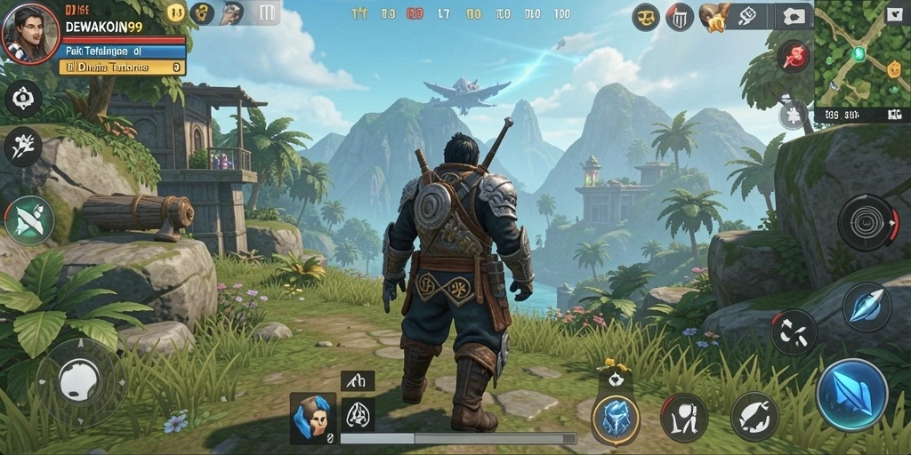 Screenshot gameplay Open World DEWAKOIN99 yang menampilkan petualangan seru.