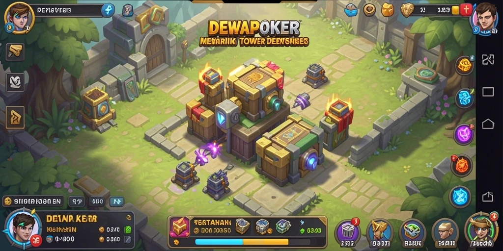 Tampilan gameplay DEWAPOKER yang menegangkan dalam pertahanan menara.