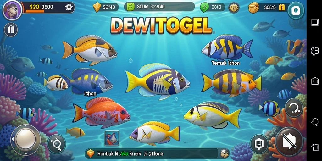 Tampilan gameplay seru DEWITOGEL saat menembak ikan.