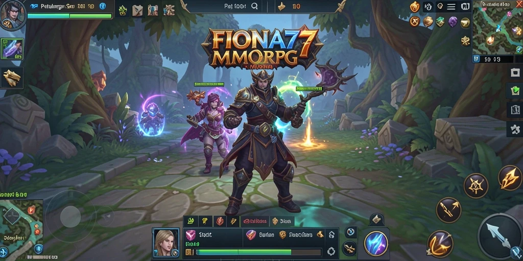 Screenshot gameplay FIONA77 yang menampilkan pertempuran epik dan lingkungan menakjubkan.