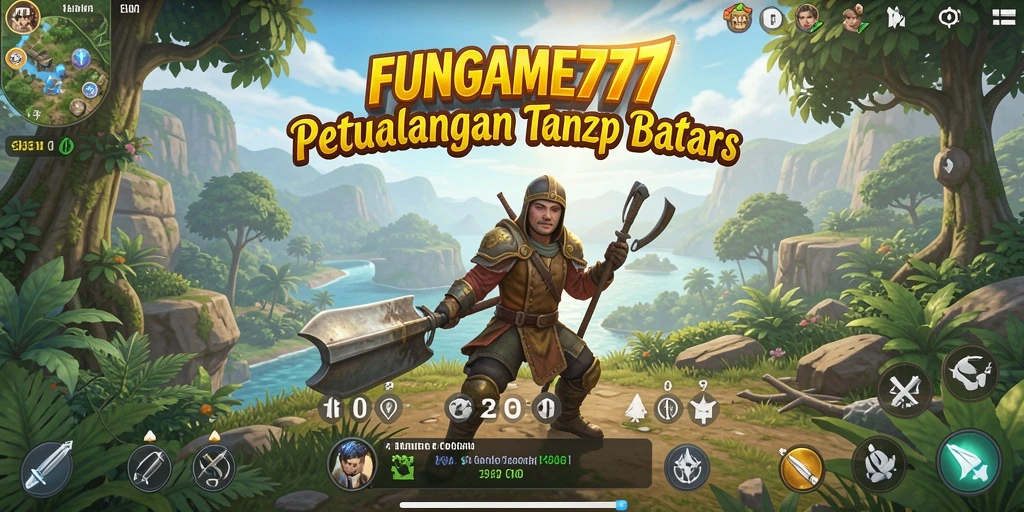 Screenshot gameplay FUNGAME777 menampilkan keindahan dunia terbuka yang luas.