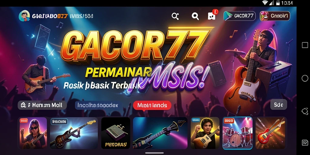 Tampilan gameplay GACOR77 yang interaktif dan menyenangkan dengan berbagai fitur musik.