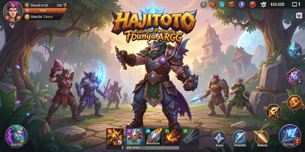 Tangkapan layar utama HAJITOTO menampilkan aksi pertarungan yang intens dalam dunia ARPG.