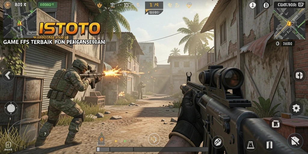 Tampilan menarik dari gameplay ISOTOTO yang penuh aksi FPS.