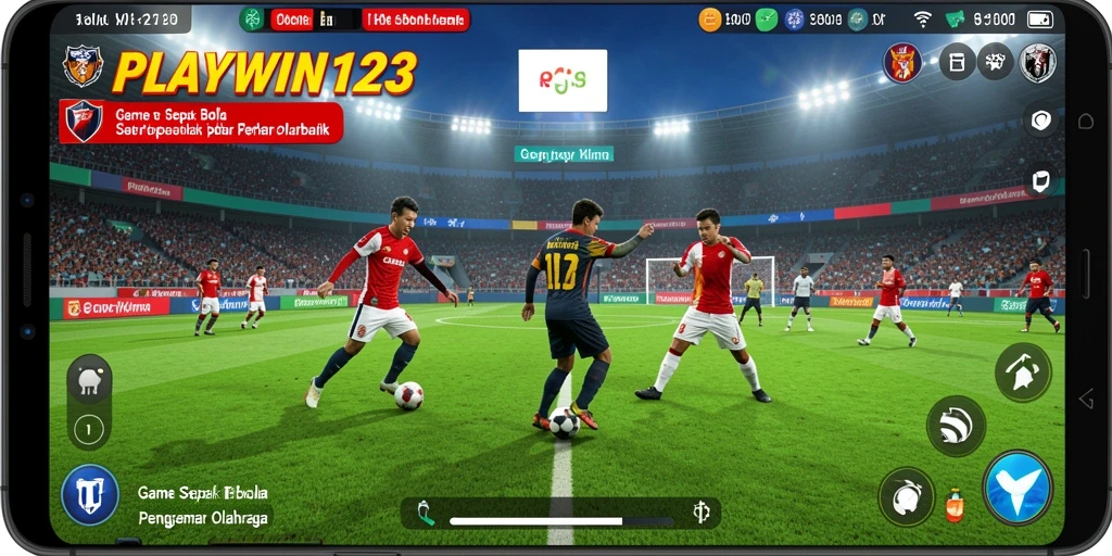 Screenshot <strong>PLAYWIN123</strong> menunjukkan aksi pertandingan sepak bola yang mendebarkan.