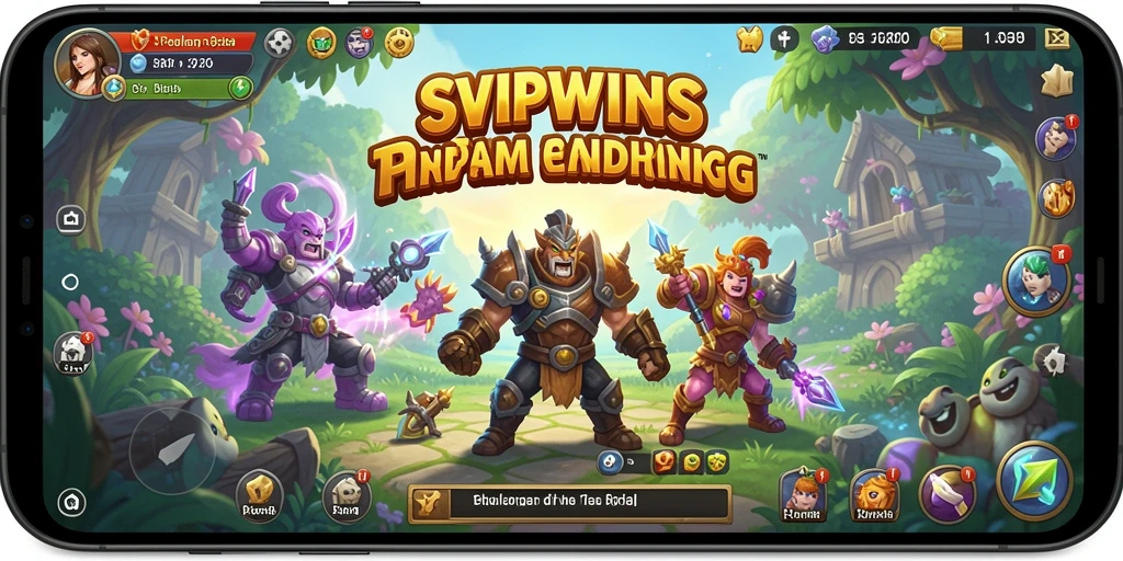 Tangkapan layar gameplay SVIPWINS menampilkan pertarungan epik di dunia RPG.