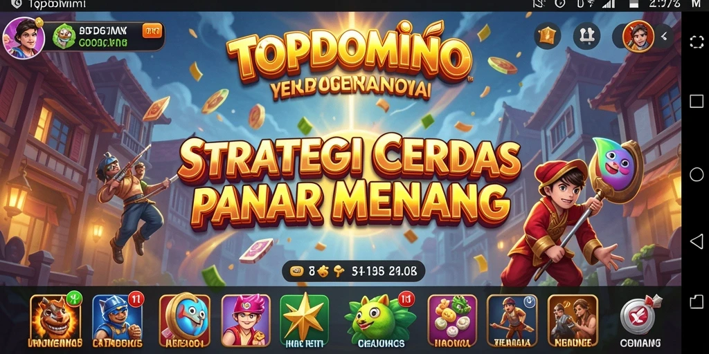 Screenshot gameplay menunjukkan aksi strategi intens di TOPDOMINO.